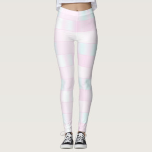 Iridescent roze band patroon leggings