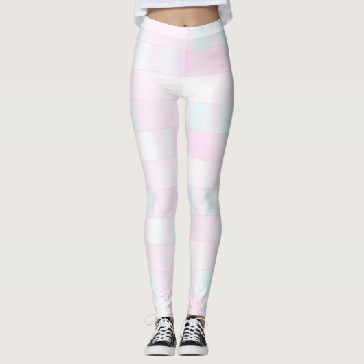 Iridescent roze band patroon leggings (Voorkant)