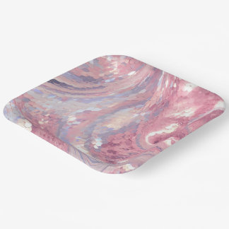 Iridescent Roze en Paars  Papieren Bordje