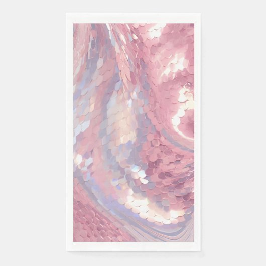 Iridescent Roze en Paarse Pailletten Servet (Voorkant)