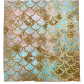 Iridescent Roze Glitter Mermaid Fish Scales Douchegordijn (Voorkant)
