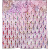 Iridescent roze Glitter Mermaid Fish Scales Douchegordijn (Voorkant)