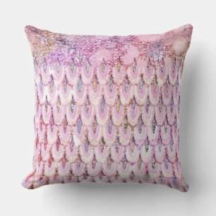Iridescent roze Glitter Mermaid Fish Scales Kussen