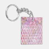 Iridescent roze Glitter Mermaid Fish Scales Sleutelhanger (Voorkant Links)