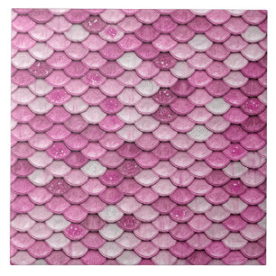 Iridescent roze glitter Shiny Mermaid Fish Scales Tegeltje