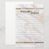 Iridescent roze marmer briefpapier (Voorkant / Achterkant)