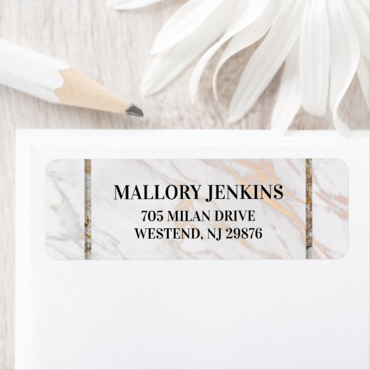 Iridescent roze marmer etiket (Insitu)