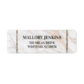 Iridescent roze marmer etiket (Voorkant)