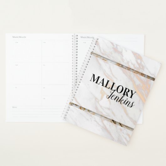 Iridescent roze marmer planner (Display)