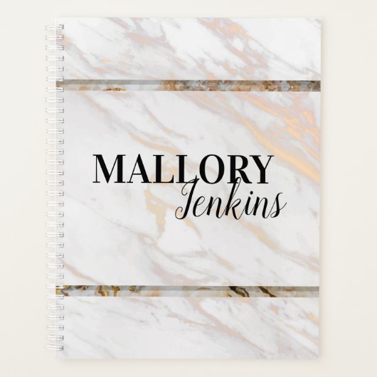 Iridescent roze marmer planner (Voorkant)