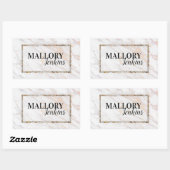 Iridescent roze marmer rechthoekige sticker (Vel)
