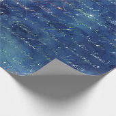 Iridescent Script op Blue Cadeaupapier (Hoek)