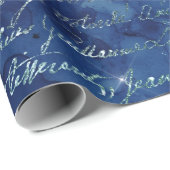 Iridescent Script op Blue Cadeaupapier (Rol Hoek)