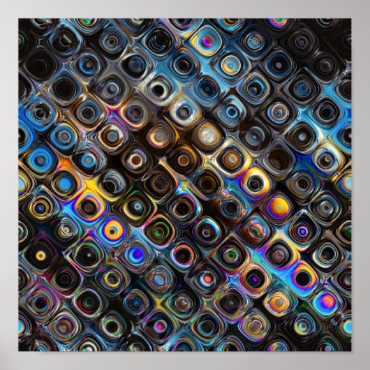 Iridescent Shapes Pattern Poster (Voorkant)