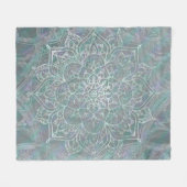 Iridescent Shimmer Mandala Boho Chic Fleece Deken (Voorkant (Horizontaal))