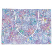 Iridescent shimmering snowflakes pattern groot cadeauzakje (Achterkant)