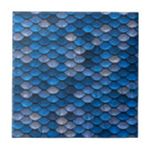 Iridescent Shiny Blue Mermaid Fish Scales Tegeltje (Voorkant)