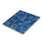 Iridescent Shiny Blue Mermaid Fish Scales Tegeltje (Zijkant)