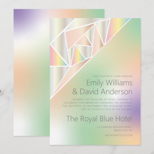 Iridescent Silver Pastel Pareltjes geïnspireerd br Kaart (Voorkant / Achterkant)