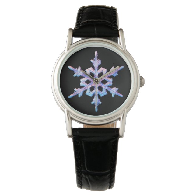 Iridescent sneeuwvlok horloge (Voorkant)