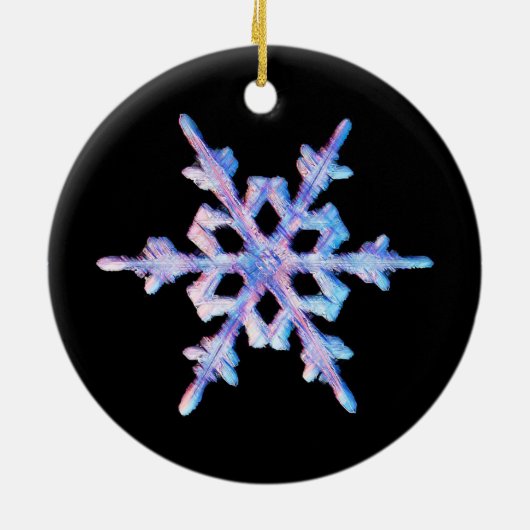 Iridescent sneeuwvlok keramisch ornament (Achterkant)