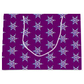 Iridescent sneeuwvlok op amethyst-paars groot cadeauzakje (Voorkant)