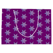 Iridescent sneeuwvlok op amethyst-paars groot cadeauzakje (Achterkant)