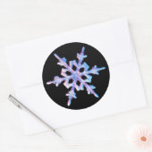 Iridescent sneeuwvlok ronde sticker (Envelop)