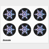 Iridescent sneeuwvlok ronde sticker (Vel)