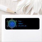 Iridescent Snowflake Address Label Sjabloon (Insitu)