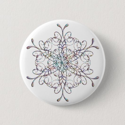 Iridescent Snowflake Button (Voorkant)