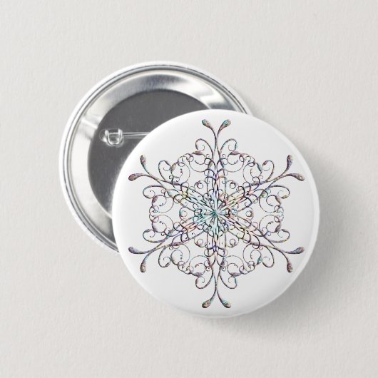 Iridescent Snowflake Button (Voorkant /achterkant)