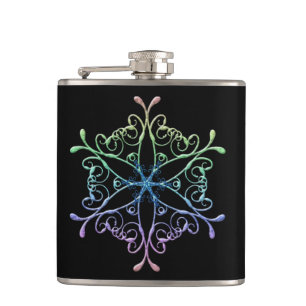 Iridescent Snowflake Flask Heupfles