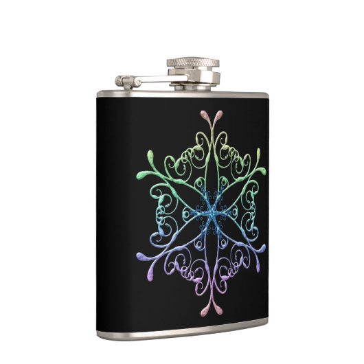 Iridescent Snowflake Flask Heupfles (Rechts)