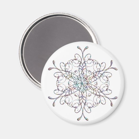 Iridescent Snowflake Magnet (Voorkant / Achterkant)