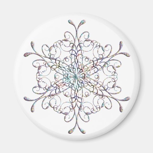 Iridescent Snowflake Magnet (Voorkant)