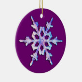 Iridescent Snowflake op Amethyst-Paars Keramisch Ornament (Rechts)