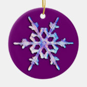 Iridescent Snowflake op Amethyst-Paars Keramisch Ornament (Voorkant)