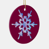Iridescent Snowflake op het Bourgogne keramisch Or Keramisch Ornament (Rechts)
