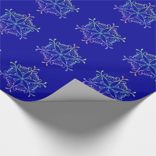Iridescent Snowflakes Wrapppapier Cadeaupapier (Hoek)