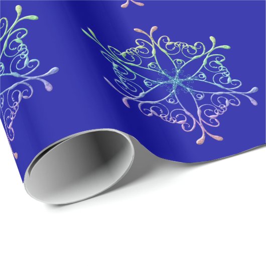 Iridescent Snowflakes Wrapppapier Cadeaupapier (Rol Hoek)