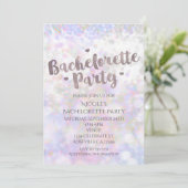 Iridescent Sparkle Bachelorette Party Uitnodiging (Staand voorkant)