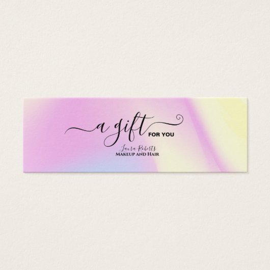 Iridescent Sparkle Holographic Gift Certificate Mini Visitekaartjes (Voorkant)