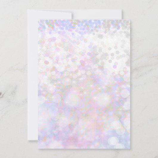 Iridescent Sparkle One 1st Birthday Invitations Kaart (Achterkant)