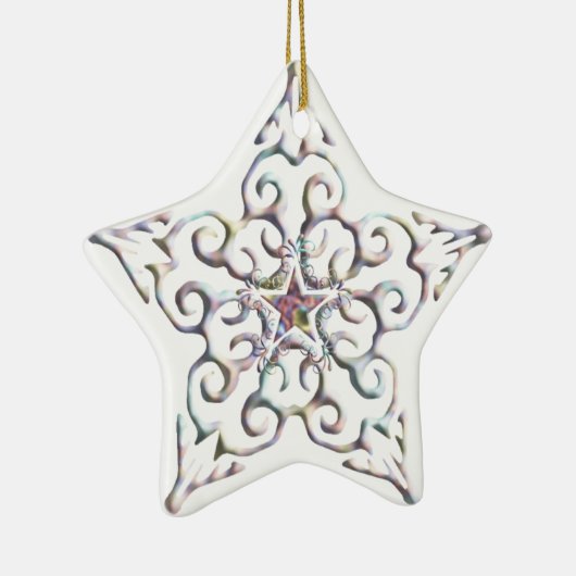 Iridescent Star-Ornament Keramisch Ornament (Rechts)