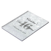 Iridescent Sweet 16 Silver Custom Guest Book Notitieboek (Linkerzijde)