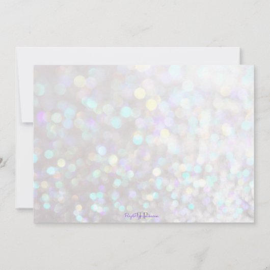 Iridescent Sweet 16 Silver Glitter Invitation Kaart (Achterkant)