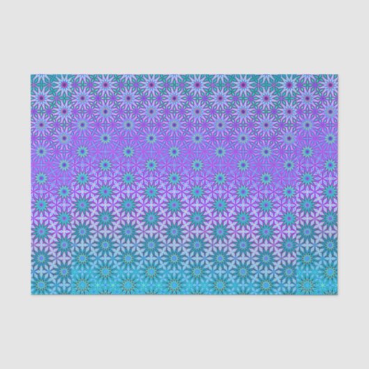 Iridescent Teal & Paarse Decoupage Tissuepapier (Voorkant)