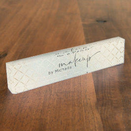 Iridescent Textured Makeup Artist Desk Nameplate Naambordje