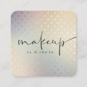Iridescent Textured Modern Make-up Artist Vierkante Visitekaartje (Voorkant)